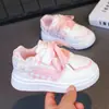 Tênis Esportivo Infantil, Sapatos Brancos de Outono com Cobertura de Couro, Sapatos Casuais Baixos Estilo Princesa, Sapatos Impermeáveis para Estudantes, Sapatos de Couro com Cobertura para Meninas