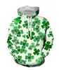 Moletom Masculino com Forro de Lã Moda Simples Flor Nacional Irlandesa da Sorte Impressão Digital 3D Casual Masculino Feminino