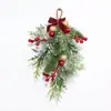 Corona Navideña Larga de Enredadera, Adornos para Árbol de Navidad, Decoraciones de Agujas de Pino de PVC, Guirnalda de Frutas Rojas, Nuevos Modelos de Pino y Ciprés, Envío Transfronterizo