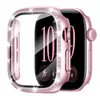 Adequado para Apple iWatch Séries 12: capa protetora cravejada de diamantes, capa e protetor de tela integrados, capa galvanizada, capa de PC anti-queda para relógios da Série 12