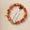 Pulsera de Ciprés con Aceite Rojo Envejecido, Círculo Único, 10 cm / 1.2 cm, Unisex, Fuente para Transmisión en Vivo de TikTok, Tienda Física