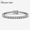 Pulsera Transfronteriza Europea y Americana Nueva de Plata de Ley S925 Pulsera Hip-hop para Mujer Pulsera de Marca Completa de Diamantes de Lujo Ligero Pulsera para Hombres y Mujeres
