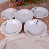 Tigela Rasa para Sopa Imitação Porcelana Melamina Tigela Plástica Espessa Durável Tigela de Sopa Flor de Ameixa Mesa de Restaurante Hotel Tudo-em-Um Tigela Grande