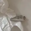 Clip de pelo de cuero con flor de diamante azul plateado clip de pelo de tela con corazón clip para flequillo de moda clip lateral tocado accesorios para el cabello