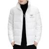 Chaqueta de Algodón Acolchada de Invierno 2025 para Hombre, Cuello Alto, Bordada, Brillante, Chaqueta de Algodón de Marca Moderna para Hombre, Corte Ajustado, Chaqueta Corta de Algodón Estilo Coreano