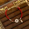 Día de San Valentín Chino Navidad Pulsera de Cuerda Roja Año del Zodiaco Transferencia Pulsera de Jade Blanco Hetian Hebilla de Seguridad Pulsera Regalo para el Día de San Valentín Joyería