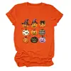 Amazon eBay sitio independiente moda casual mujer sombrero mágico de calabaza estrella de cinco puntas cuello redondo camiseta de manga corta