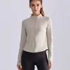 Chamarra de Yoga con Felpa de Otoño e Invierno para Mujer, Ceñida a la Cintura, Adelgazante, Cuello Alto, Cremallera, Ropa de Yoga, Fitness, Calidez, Chamarra Deportiva