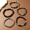 Set de 5 Piezas de Nuevos Productos Transfronterizos de Amazon, Pulseras de Cordón Elástico con Cuentas Estilo Bohemio para Hombres y Mujeres