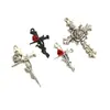 Accesorios de hip-hop retro de moda transfronterizos clavos de rosa con púas colgante de cruz joyería DIY colgante para pendientes