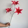 En stock flor artificial 3 lirio ceremonia de boda auditorio floral suave decoración del hogar cinta borrable lirio