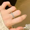 Super brilhante estrelado titânio aço zircão anel feminino luz nicho de luxo design de alta qualidade sentido anel não-desbotamento namoradas anel cauda