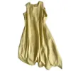 Elegante y con Estilo Vestido sin Mangas para Mujer, Verano Holgado Chic Simple de Color Sólido Vestido Camiseta