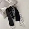 Novo Grampo de Cabelo Cinza com Bolinhas e Laço Estilo Coreano, Grampo de Cabelo de Alta Qualidade e Elegante para Rabo de Cavalo, Acessório de Cabelo Mostrando Volume