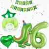 Sombrero de cumpleaños lindo para bebé transfronterizo, set de globos de dinosaurio pequeño, decoración de escena de cumpleaños para niños, regalo para el primer cumpleaños