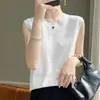 Elegante y de Alta Gama Camiseta de Punto sin Mangas con Cuello Redondo para Mujer, Nuevo Estilo Verano 2026, Top Adelgazante y Versátil 12688