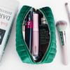 Bolsa Cosmética de Terciopelo Gran Capacidad Tela de Terciopelo Interlineada Bolsa de Almacenamiento para Cosméticos Bolso de Felpa de Alta Gama para Llevar en la Mano