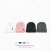 Comércio Exterior Chapéu de Tricô Infantil para Outono e Inverno com Heattech e à Prova de Frio para Meninos e Meninas, Chapéu de Lã Estilo Japonês Versátil com Etiqueta de Letra Pele de Melão
