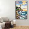 Feliz 99 ponto cruz bordado com linha nova bordado farol à beira-mar pintura para pendurar material DIY fábrica atacado entrega de peça única
