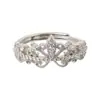 Anillo de corona de diamantes de nuevo estilo para mujer, con un diseño único, patrón de encaje de diamantes hueco, anillo personalizado para el dedo índice