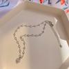 Collar Amor Diamante Rosa para Mujer Verano Lujo Ligero Nicho Sentido del Diseño Famoso en Internet Estilo ins Cadena Clavícula 2022 Nueva Cadena de Collar