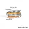 [Acero y Titanio de Cuerpo Completo] Anillos Europeos y Americanos Apilados Lisos, Anillos Elegantes Entrelazados, Joyería de Acero Inoxidable que No se Desvanece