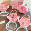 Conjunto de Colares de Princesa para Crianças 61 Peças Acessórios de Cabelo para Meninas Caixa de Presente Joias Atacado Presente Dia das Crianças Certificado Ecológico