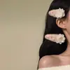 Nova [Série Lichia Rosa] Presilha de Cabelo Flor de Pelúcia Rosa Coreana Outono e Inverno Doce e Versátil Presilha Lateral para Mulheres