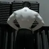 Breathedivinity Cuerno de Dragón Venenoso Manga Larga Deporte Americano Fitness Ropa de Compresión para Hombre Top Elástico de Secado Rápido