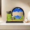 Nuevo adorno creativo de reloj de arena para decoración del hogar con un toque de alta gama para exhibir en la sala de estar o el escritorio de la oficina, con un portalápices y función de arte de arena