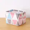 Caja de Almacenamiento de Tela de Algodón y Lino Lecai Cesta de Almacenamiento de Tela Auto-producida Nueva Geométrica Nórdica Cesta de Almacenamiento de Escritorio