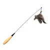 Brinquedo para gatos de nível de competição CFA, brinquedo para gatos, entretenimento próprio e alívio do tédio, vara longa, penas, resistente a mordidas, cabeça substituível, suprimentos para gatos