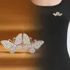Nuevo Broche Doble Mariposa Full Diamante, Gama Alta, Elegante, Versátil, Estilo Nicho, Pin de Fijación Anti-Exposición para Trajes, Wholesale
