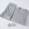 Roupa de Algodão Puro Roupas de Outono e Calças Roupa Térmica Suéter de Algodão Meia-idade e Idosos Solta Fina Outono e Inverno Camiseta de Base Calças