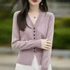 Colección Otoño 2026 Suéter de Punto para Mujer Cárdigan de Cuello en V Suéter para Mujer Abrigo Suéter de Felpa de Terciopelo Andy Estilo Coreano Venta al por Mayor Dropshipping