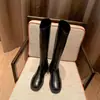 Botas Elásticas Planas Blancas y Negras Botas Delgadas de Moda Botas Altas por Encima de la Rodilla Mujer 2025 Otoño e Invierno Nuevo Estilo
