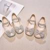Zapatos de Niña Zapatos de Princesa 2025 Primavera y Verano Nuevos Zapatos para Niños Zapatos Planos Versátiles de Cuero con Lazo y Suela Blanda para Niña