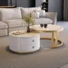 Mesa de centro de losa de roca, una opción elegante y lujosa para salas de estar, una mesa de centro redonda pequeña para uso doméstico, una mesa auxiliar informal para la sala de estar, una mesa de té redonda pequeña