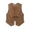 Exportación Transfronteriza Ropa de Mujer 25 Otoño Nuevo Estilo Europeo y Americano Chaleco con Bordado de Cuentas Efecto Textura Gamuza 4344621