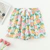 Fornecimento Direto da Fábrica Shorts de Algodão e Seda Feminino Verão Finos Florais Japoneses Caimento Elástico na Cintura Pijama Algodão Artificial Calça Única