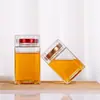 Venta Directa Botella Transparente de Nido de Pájaro con Miel, Botella Vacía con Tapa, Botella Hexagonal de Vidrio, Frasco de Almacenamiento Sellado para el Hogar, Botella para Encurtidos