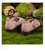 Sapatos Retro Floridos de Moda Nova Primavera e Outono para Bebês e Crianças Pequenas 1-3 Anos Menina Sapatinhos de Couro Princesa com Solado Macio Sapatos de Camada Única