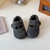 Zapatos de Algodón para Niños con Calidez de Felpa Estilo Birkenstock 2026 Bebé Nuevo Estilo Zapatos de Piel para Niños Pequeños Mocasines de Invierno para Niñas