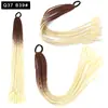 Pelucas Trenzadas de Colores Estilo Europeo y Americano, Coletas de Color Degradado, Trenzas de Espiga de Celebridades de Internet, Trenzas de Boxeadora de Tres Hebras para Discoteca