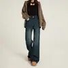 Jeans de Mujer Negros Puros Elásticos Sueltos 2026, Pierna Recta No Ceñida, Acampanados Ligeramente, Adelgazantes y Moldeadores de Piernas, Tallas Grandes