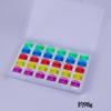 Bobina de Máquina de Coser Doméstica en Caja 2518P Bobina de Plástico Transparente de Colores Carrete de Hilo de 9 Colores Bobina Doméstica