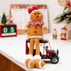 Mingguan Artigos de Decoração de Natal Tecido Homem de Gengibre Boneca Sentada de Pernas Longas Decoração de Mesa para Festa de Feriado
