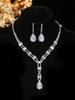 Traje de boda Joker de Explosiones de Moda, Amazon Explosiones, collar con colgante de diamantes de imitación en forma de gota, pendientes, traje
