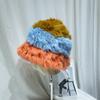 Gorro de punto de piel de conejo a juego con el color de Corea del Sur para mujer, cálido y resistente al frío, de felpa, para otoño e invierno, con protección para las orejas, para adelgazar el rostro, pequeño gorro de lana.