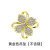 Novela de Jin Jiahua colgante micro-incrustado de trébol de cuatro hojas de la suerte coreano 925 moda popular collar colgante de trébol de la suerte al por mayor
